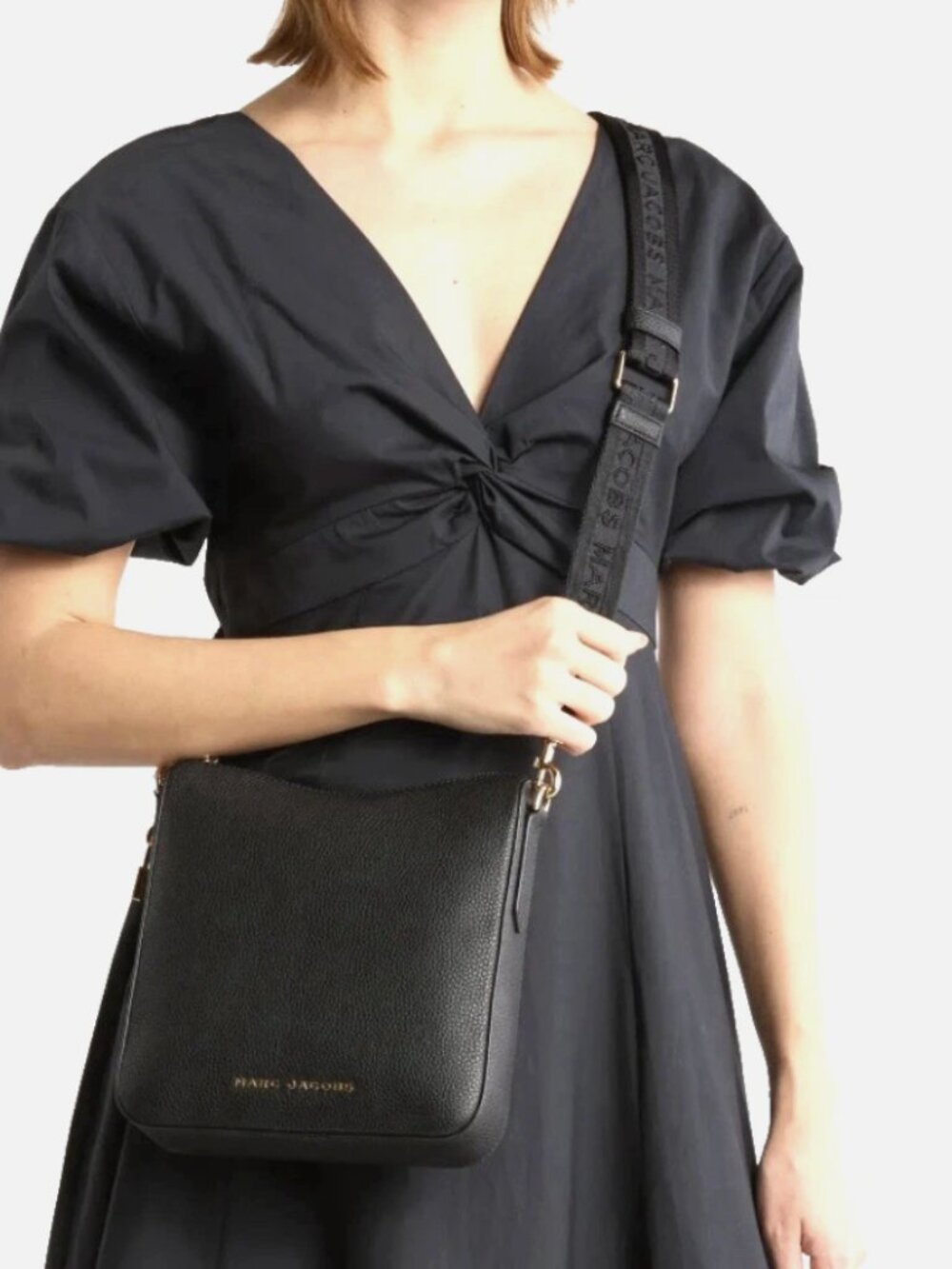 New Marc Jacobs Drifter Swingpack Crossbody Leather Bag Black